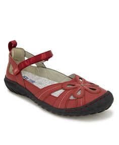 Женские туфли на плоской подошве Mary Jane с вырезом «Магнолия» JBU, красный