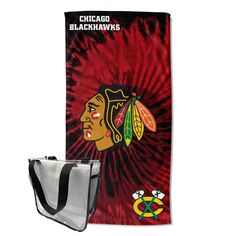 Пляжное полотенце Northwest Group Chicago Blackhawks размером 30 x 60 дюймов с прозрачной сумкой Unbranded