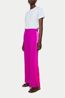 Розовые брюки-смокинг с широкими штанинами Jigsaw, розовый