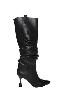 Черные женские ботинки на высоком каблуке Fabrika ФАБРИКА