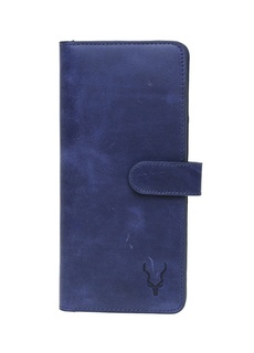 Мужской кожаный кошелек темно-синего цвета Carrera