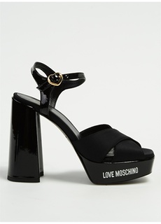 Черные женские туфли на каблуке Love Moschino
