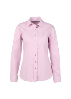 Обычная розовая женская рубашка с рубашечным воротником приталенного кроя U.S. Polo Assn.