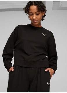 Черный женский свитшот с круглым вырезом Puma