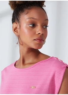 Однотонная розовая женская футболка с круглым вырезом U.S. Polo Assn.