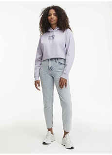 Фиолетовая женская толстовка с воротником с капюшоном Calvin Klein Jeans