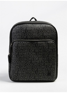 Кожаный черный мужской рюкзак United Colors of Benetton