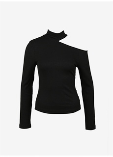 Однотонная черная женская блузка с полуводолазкой Black On Black