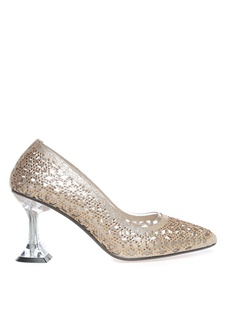 Золотые женские туфли на каблуке Pierre Cardin