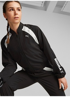 Черная женская куртка на молнии с воротником-стойкой Puma