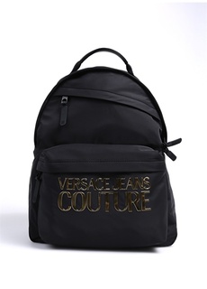 Мужской рюкзак чёрно-золотой Versace Jeans Couture