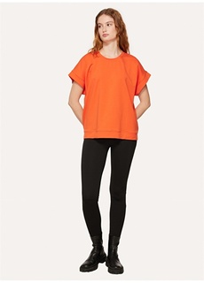 Однотонная оранжевая женская футболка с круглым вырезом Black On Black