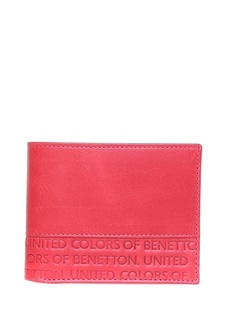 Красный мужской кожаный кошелек United Colors of Benetton