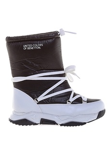 Черно-белые женские зимние ботинки United Colors of Benetton