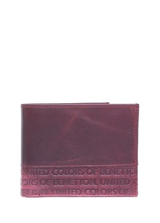 Мужской кожаный кошелек бордового цвета United Colors of Benetton