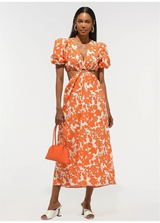 Оранжевое женское платье People By Fabrika