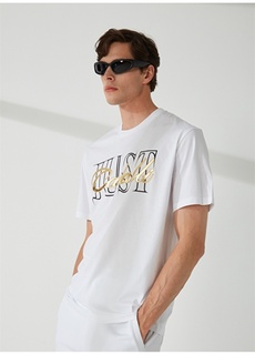 Белая мужская футболка с круглым вырезом Just Cavalli