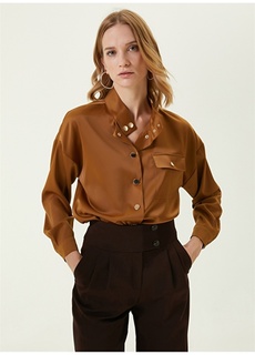 Базовая женская рубашка из верблюжьей шерсти с высоким воротником Network