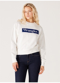 Белый женский свитшот с круглым вырезом Wrangler