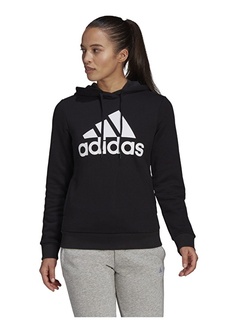 Черно-белая женская толстовка с воротником с капюшоном Adidas