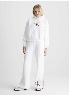 Белая женская толстовка с воротником с капюшоном Calvin Klein Jeans