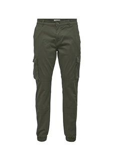 Зеленые мужские брюки-карго с эластичной резинкой Only &amp; Sons