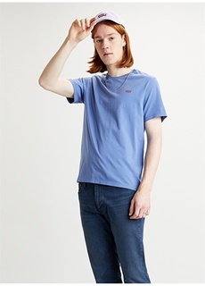 Хлопковая синяя мужская футболка с круглым вырезом Levis