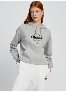 Серая меланжевая женская толстовка с капюшоном Ellesse