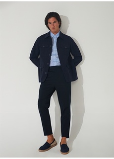 Темно-синяя мужская летняя куртка с длинными карманами Fabrika ФАБРИКА