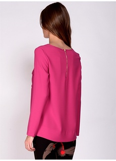 Женская рубашка цвета фуксии с круглым вырезом House Of Camellia