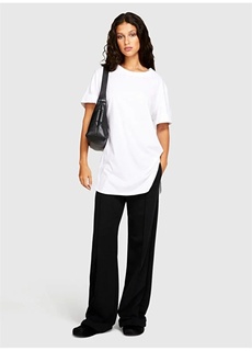 Белая женская футболка с круглым вырезом и коротким рукавом Sisley