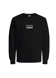 Черный мужской свитшот с круглым вырезом Jack &amp; Jones