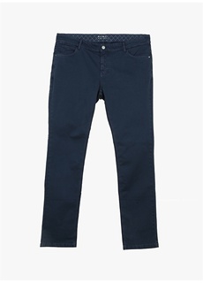 Мужские брюки узкого кроя с нормальной талией темно-синего цвета Beymen Business