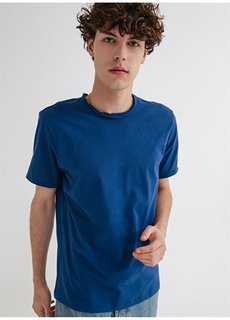Однотонная мужская футболка с круглым вырезом темно-синего цвета Aeropostale