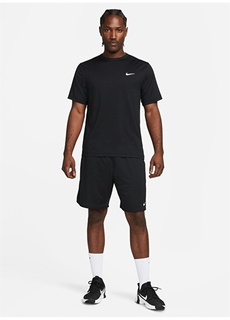Однотонная черная мужская футболка с круглым вырезом Nike