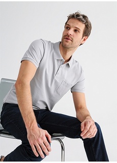 Серая мужская футболка-поло с карманами Fabrika Comfort