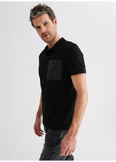 Мужская футболка-поло черного цвета с воротником-поло Fabrika ФАБРИКА