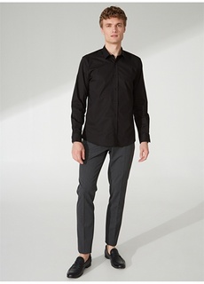 Черная мужская рубашка с коротким рукавом People By Fabrika