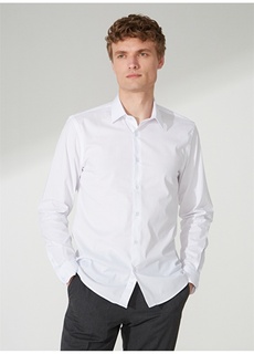 Классическая приталенная мужская рубашка с рубашечным воротником People By Fabrika