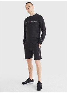 Простые черные мужские спортивные шорты из органического хлопка с нормальной талией Tommy Hilfiger
