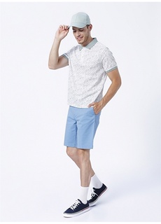 Белая мужская футболка-поло с воротником-поло с принтом Limon