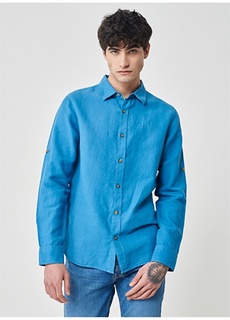 Темно-синяя мужская рубашка стандартного кроя Lee