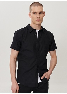 Черная мужская рубашка из смесового льна Wrangler