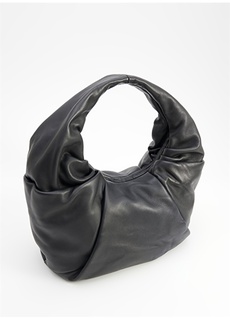 Черная кожаная женская сумка на молнии Les Visionnaires