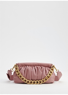 Розовая кожаная женская сумка через плечо на магните Les Visionnaires