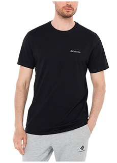 Простая черная мужская футболка с круглым вырезом Columbia