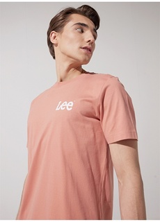 Оранжевая мужская футболка с круглым вырезом Lee