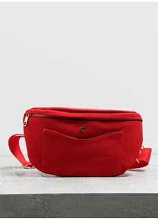 Красная женская льняная поясная сумка F By Fabrika