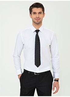 Обычная белая мужская рубашка с классическим воротником Slim Fit Pierre Cardin