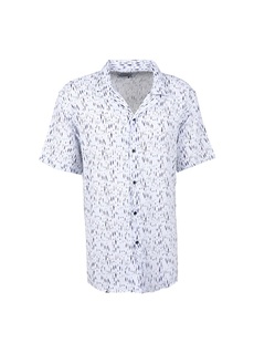 Бело-темно-синяя мужская рубашка с коротким рукавом Beymen Business